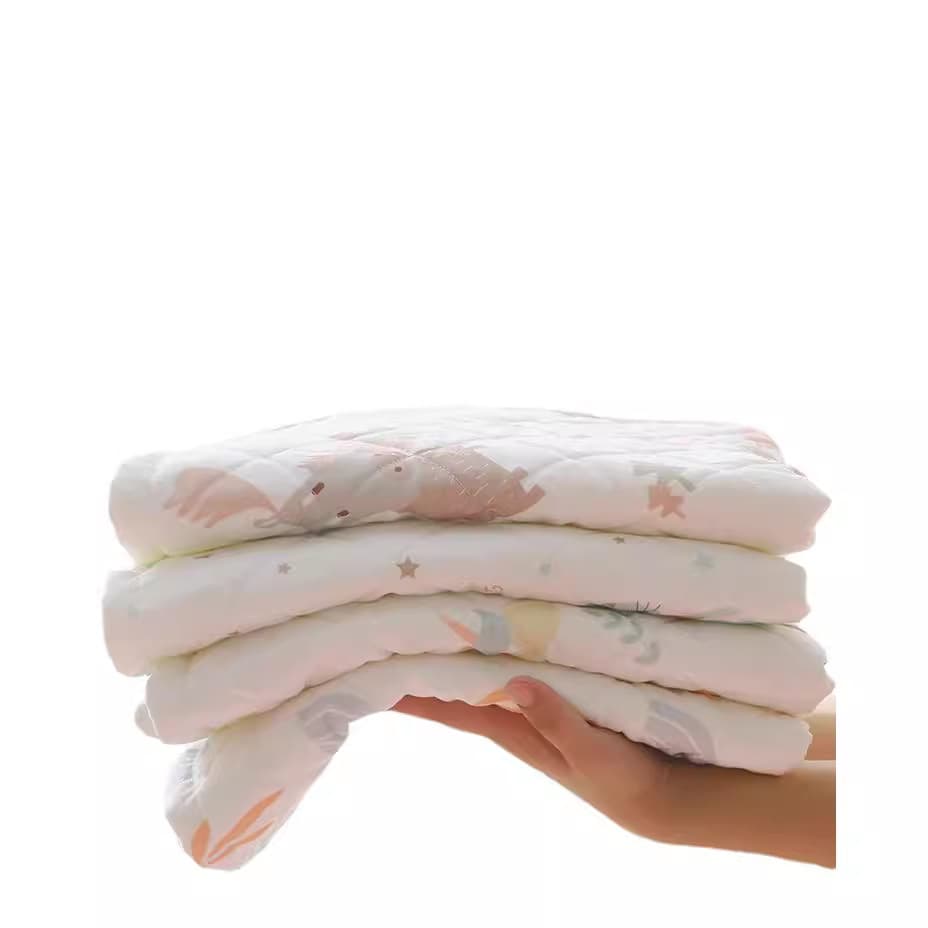 Baby Waterproof Changing Pad, Cotton-Linen Washable, All-Season Breathable Cotton Diaper Pad, Newborn Bed Protector Sheet