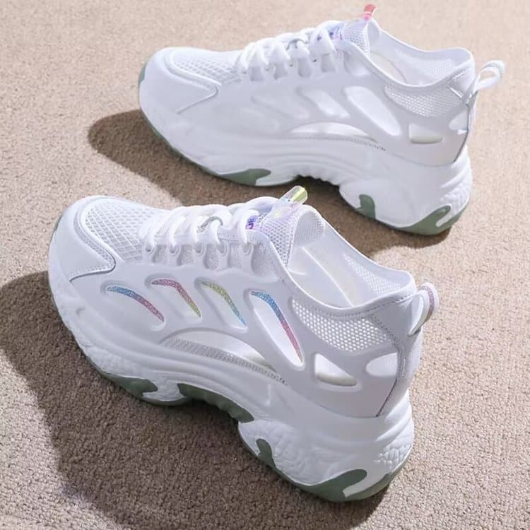 Cloud-like Comfort Women's Shoes Summer Mesh Shoes Breathable Thin 2024 New Hollow Mesh Sports Casual White Sneakers