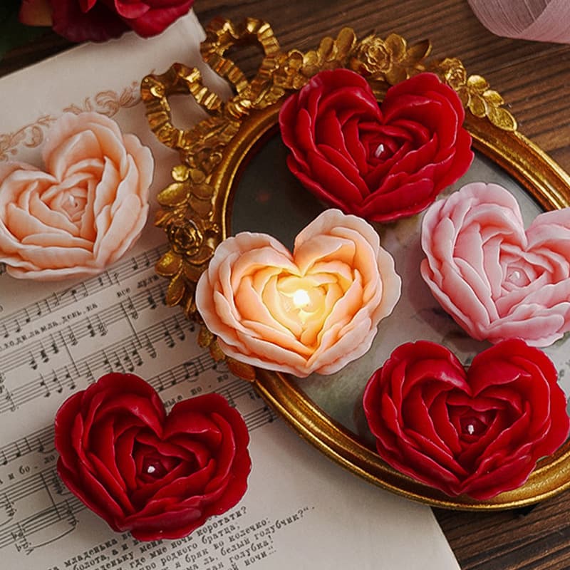 Valentine's Day Gift Handmade Scented Decoration Creative Souvenir Aromatherapy Candle Cross-Border Love Rose Candle
