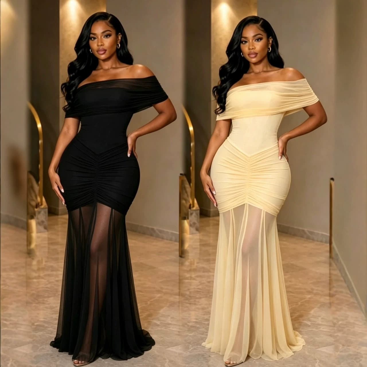 Amazon European and American cross-border new long dress, tube top stitching, backless slim long dress, sexy and fashionable women's clothing