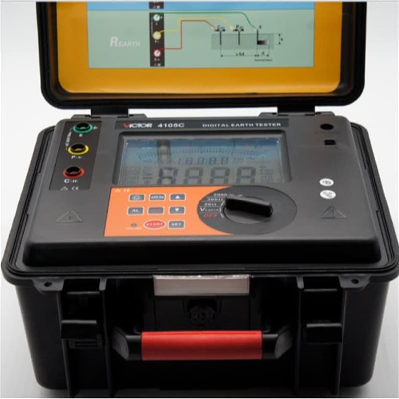 Clamp-on Ground Resistance Tester - Ground resistance measurement, 4-digit LCD display, self-calibration at startup