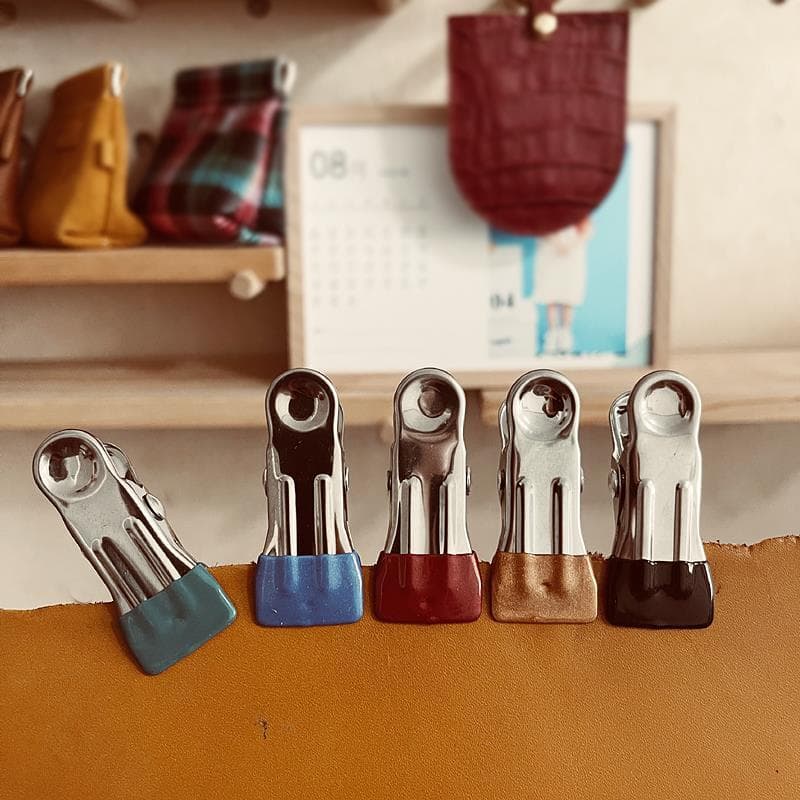 Dipped rubber head leather non-marking clip stainless steel, manual DIY leather fabric fixing clip leaves no marks