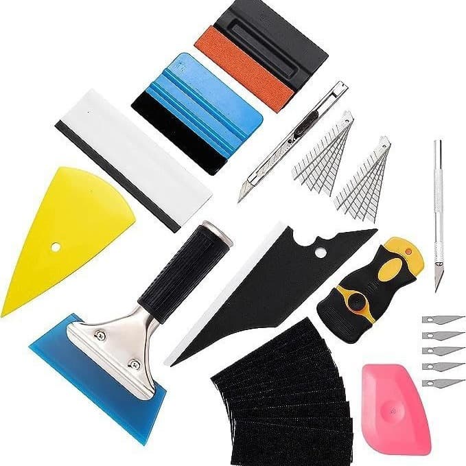 Car Window Film Installation Kit Felt Squeegee Tool Set for Cross-Border Auto Accessories Cleaning Brush And Sponge Included