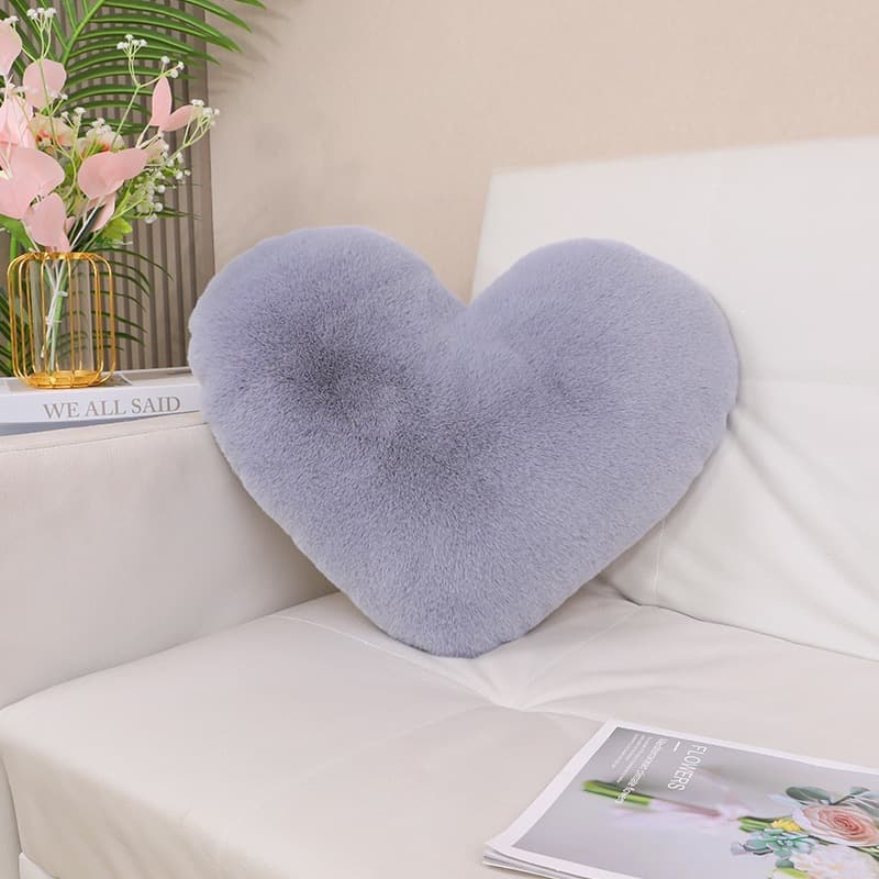 Hot selling imitation rabbit fur pillow for home sofa love lumbar cushion car pillow cushion couple wedding pillow