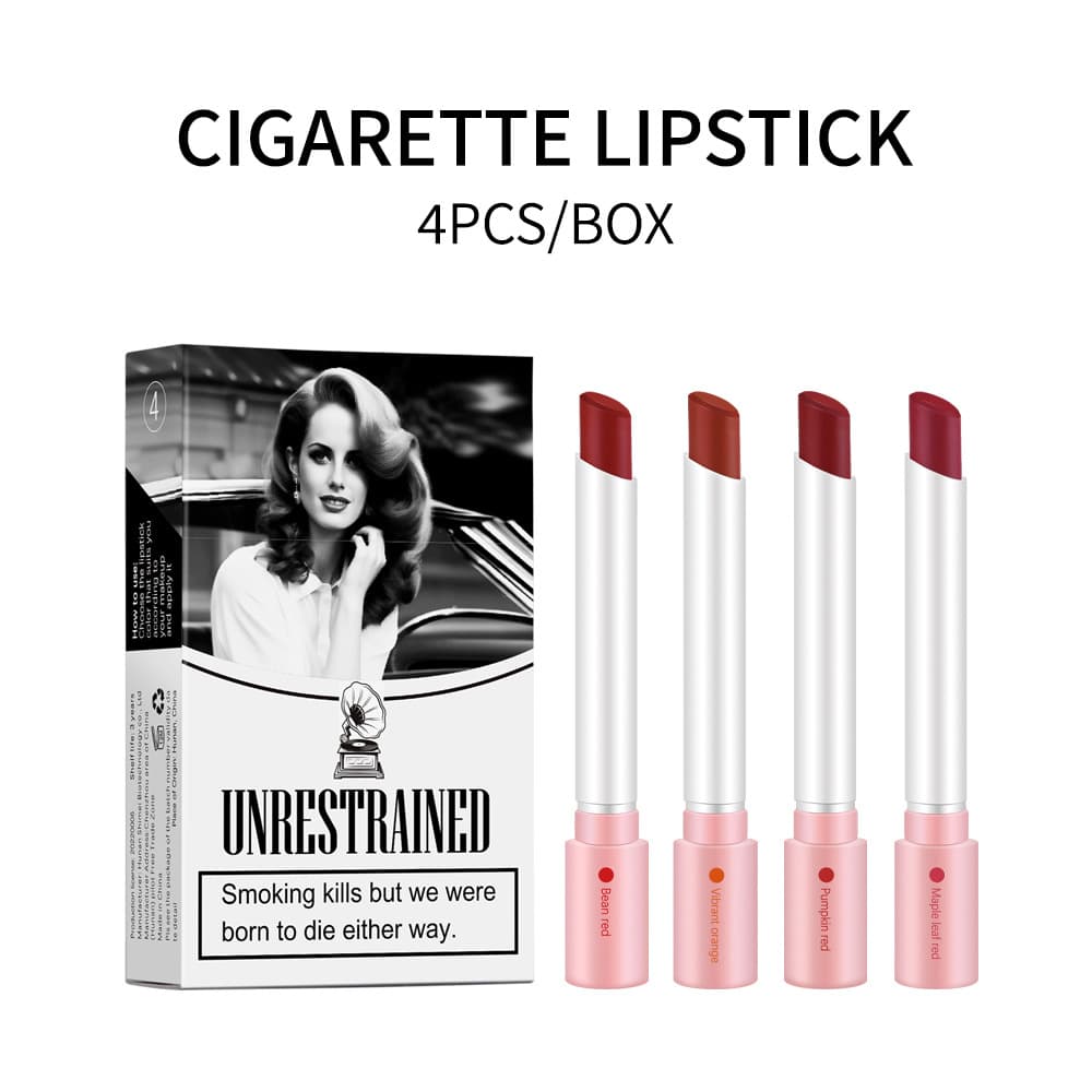Cross-border lakerain cigarette case lipstick, non-stick cup, easy to color, matte cigarette tube lipstick, cigarette lipstick