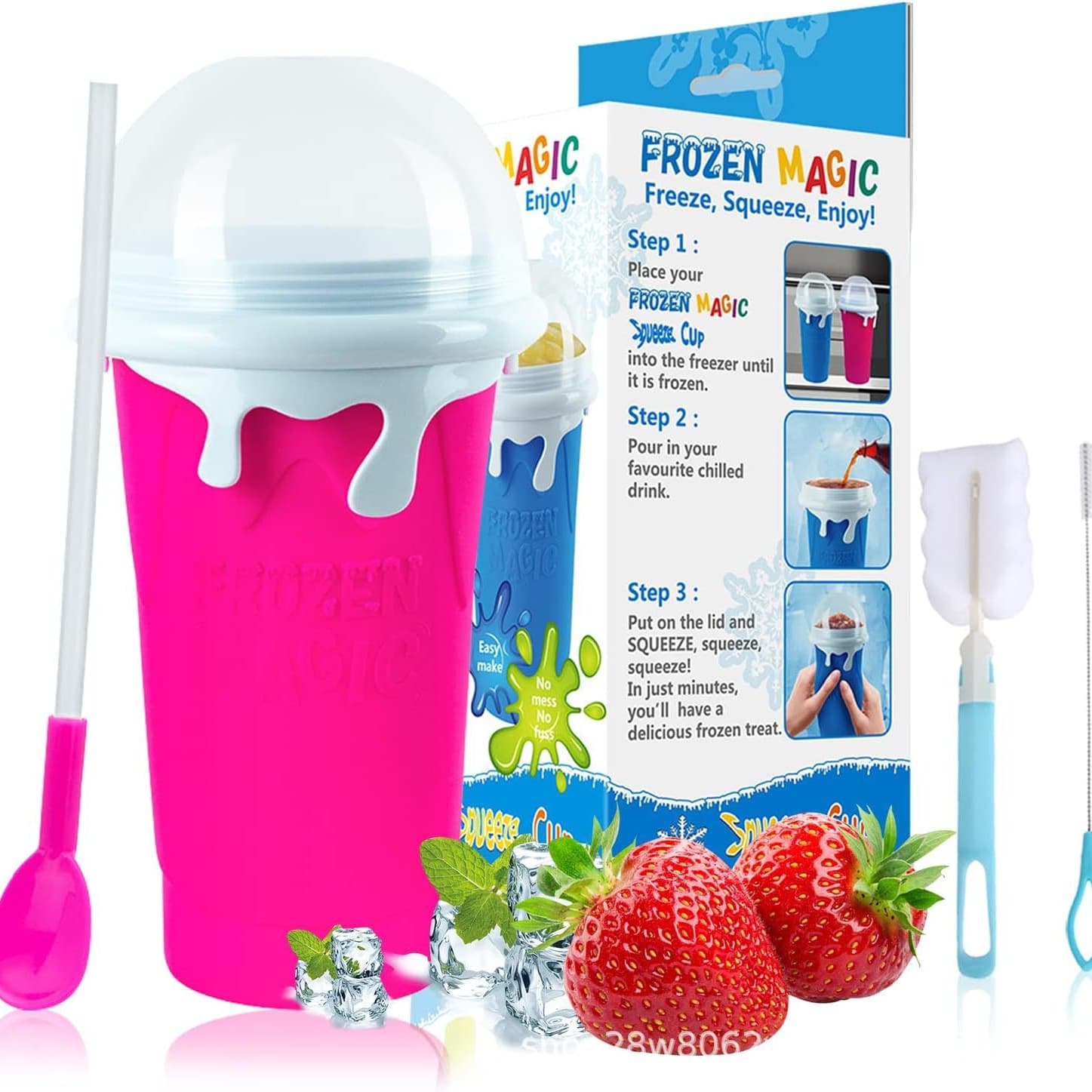 Slushy Maker Smoothie Cup Quick Frozen Magic Cup 500ML Double Layer Oddy Makes Cup Children's Gift