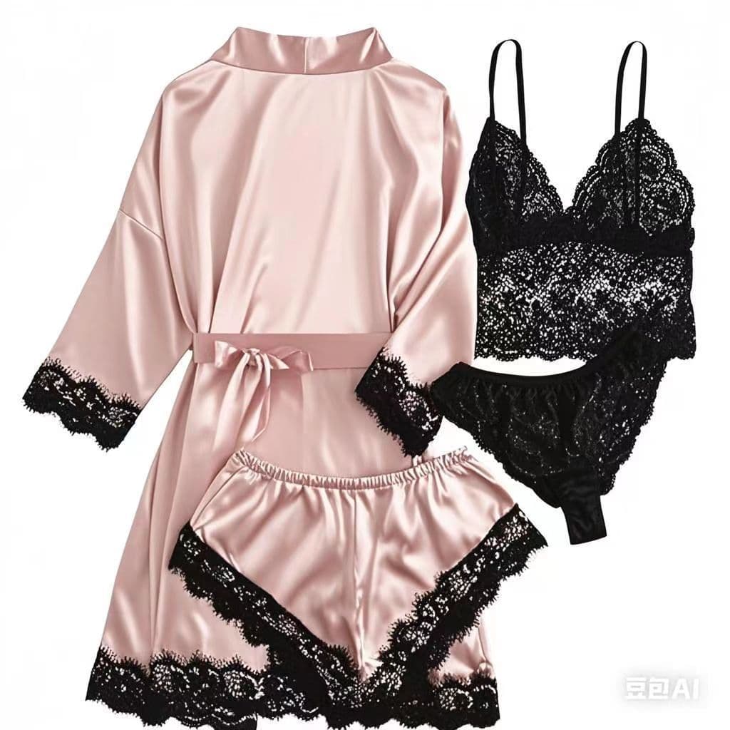 European and American Women's Plus Size Sleepwear Manufacturer Amazon New Style Imitation Silk