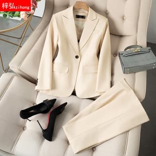 Elegant Designer Blazer Suit Set for Women Spring Autumn New Office Workwear Long Sleeve OL Jacket