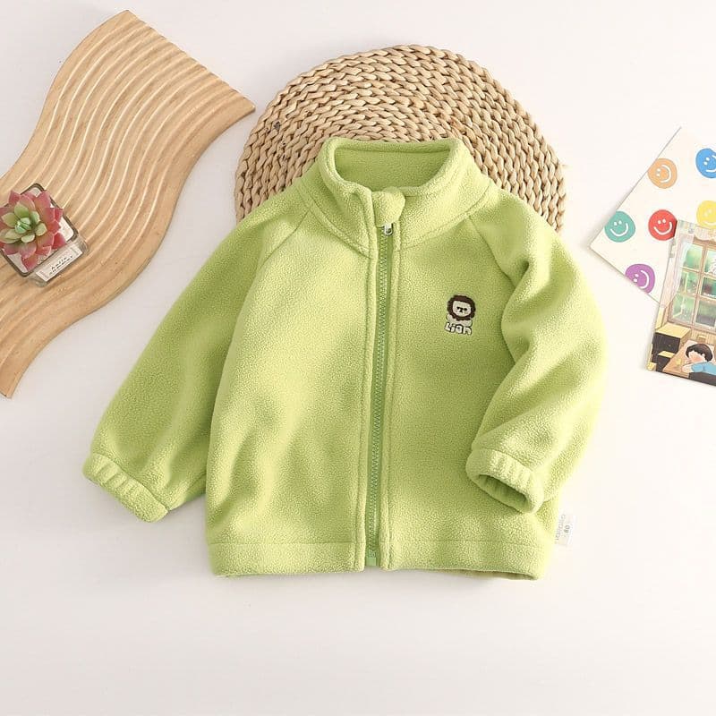 Children's Double-Sided Fleece Jacket Autumn Winter Kids Clothing Thickened Top Warm Stylish Boys Girls Baby Plush Clothes Wholesale