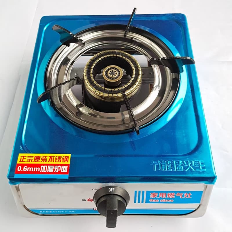 06 Thickened Household Gas Countertop Single Burner with Flame Failure Device, Stainless Steel LPG/Natural Gas Low Pressure High Flame Stove