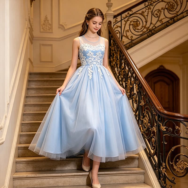 Teenage Girls Dress Fairy French Style Princess Dress Summer Cross-border Trade Gift Dress Fashionable