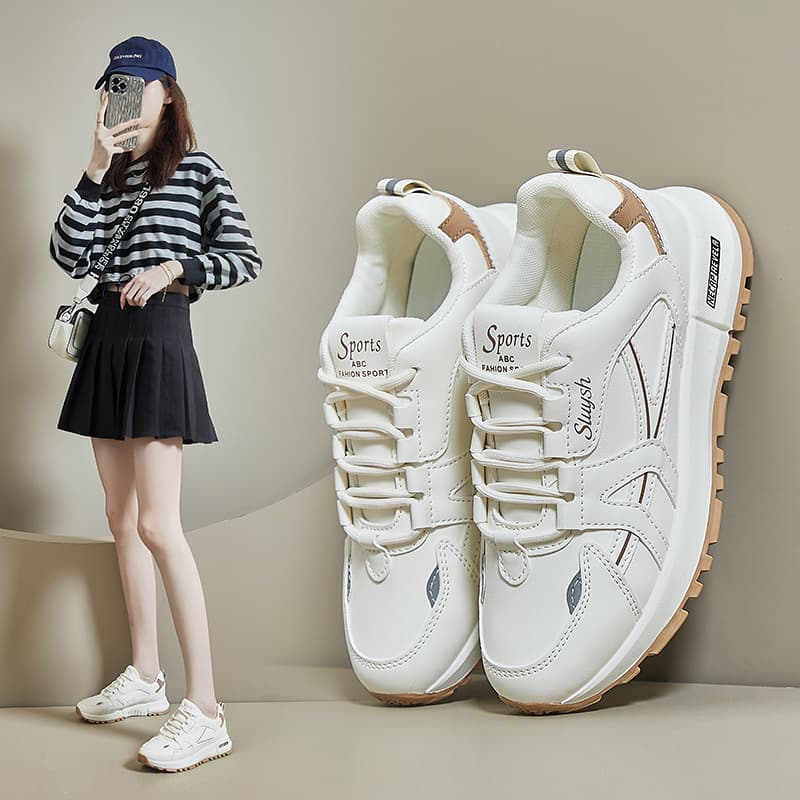 Korean-style Agam Sneakers Women 2024 Spring New Student Running Sports Shoes Street Snap Casual Dad Shoes