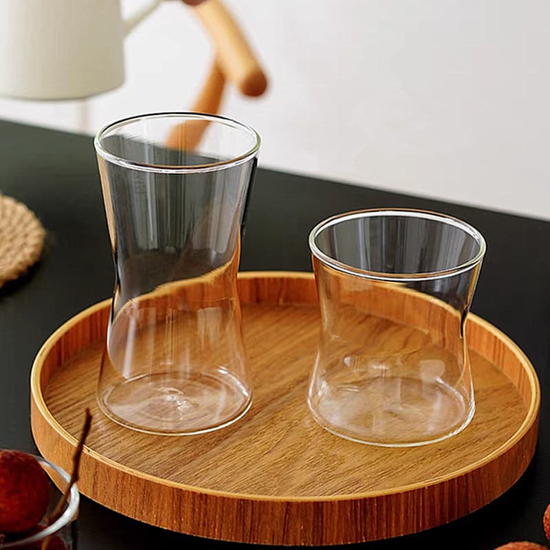 New small waist dessert glass high borosilicate slim waist cup ice coffee cup latte cup juice drink cup