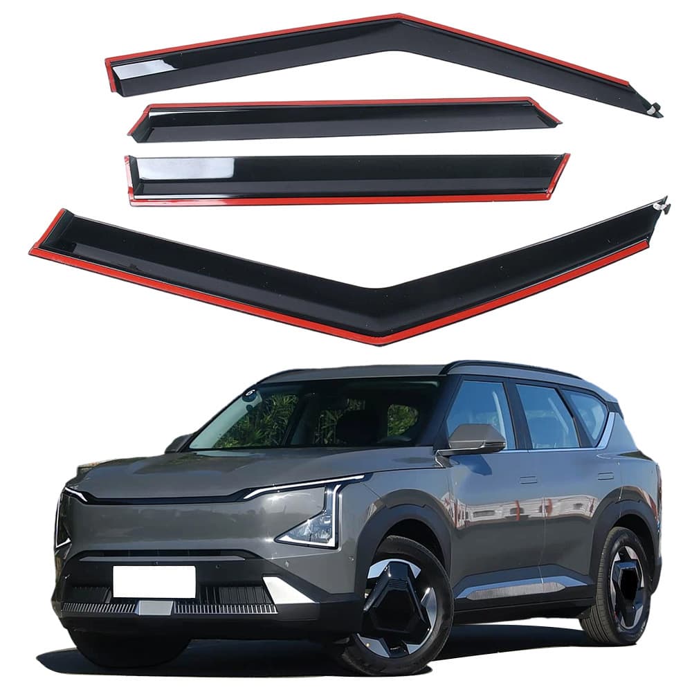 For Kia EV5 2023 Model Dedicated Window Visors with Bright Trim, Rain Guards, Deflectors, Thickened