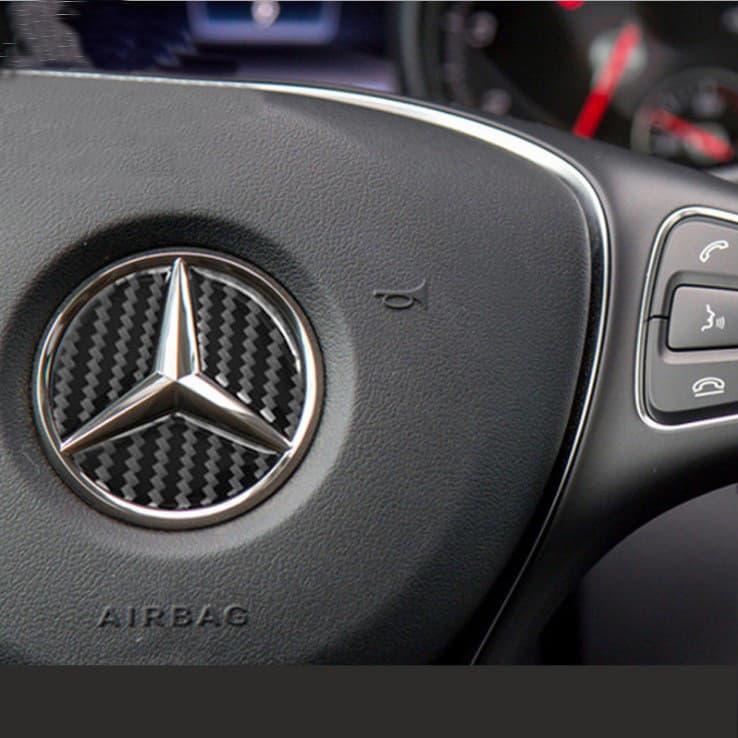 Suitable for Mercedes-Benz Honda Volkswagen Mazda carbon fiber steering wheel car sticker interior modification sequin sticker accessories
