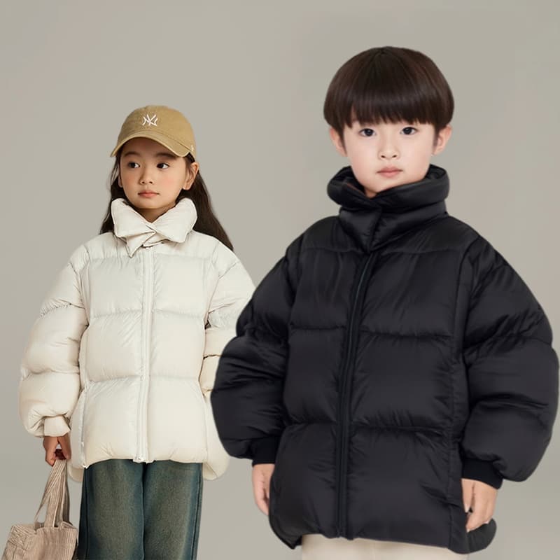 Kids Stand Collar Thickened Down Jacket Short Coat Jacket Autumn Winter New Boys Girls Korean Style Warm