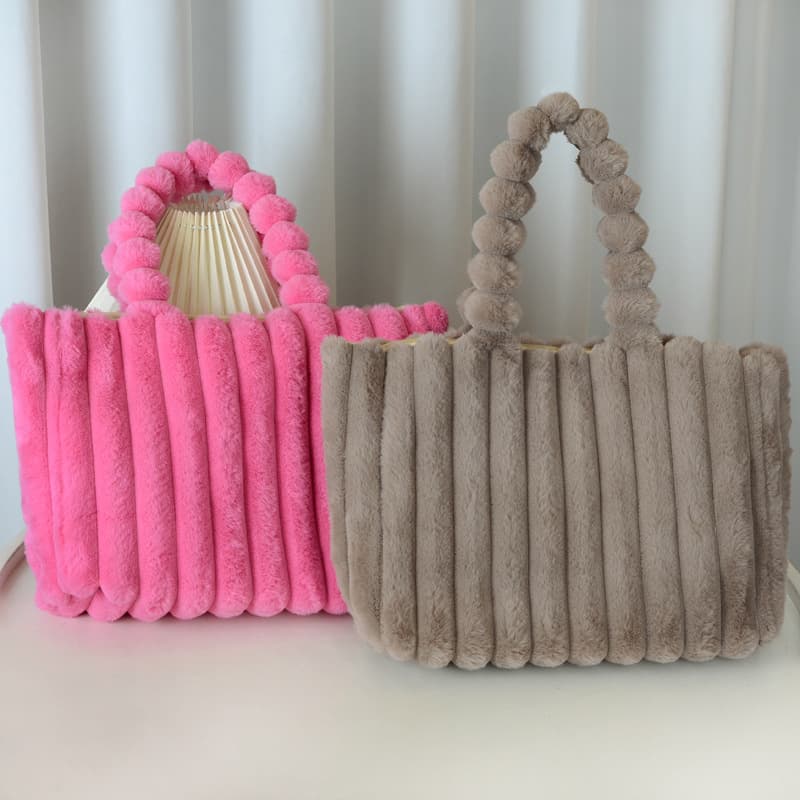 INS Autumn/Winter New Plush Bag Fashionable Versatile Furry Bag Large Capacity Tote Bag Handbag Shoulder Bag Women's Bag