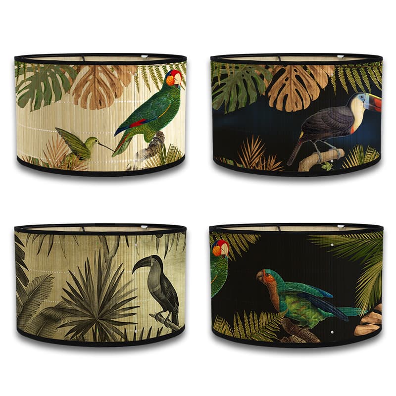Lantern Home Decoration Bamboo Lampshade Folk House B&B Decorative Print Pendant Light Bedroom Bedside Lamp Lighting