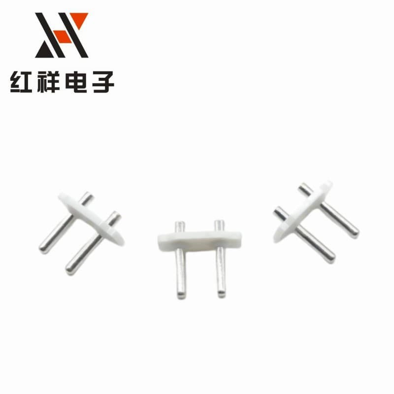 Simple 2-pin surface mount white AC power socket, figure-8 type for shavers, facial mask devices, and facial cleansing brushes.