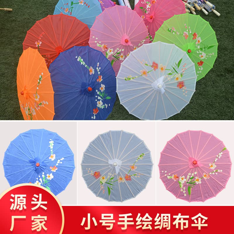 Vintage Umbrella Decoration Ceiling Hanging Hand-Painted Silk Umbrella Antique Style Dance Performance Prop Craft Umbrella Factory Wholesale