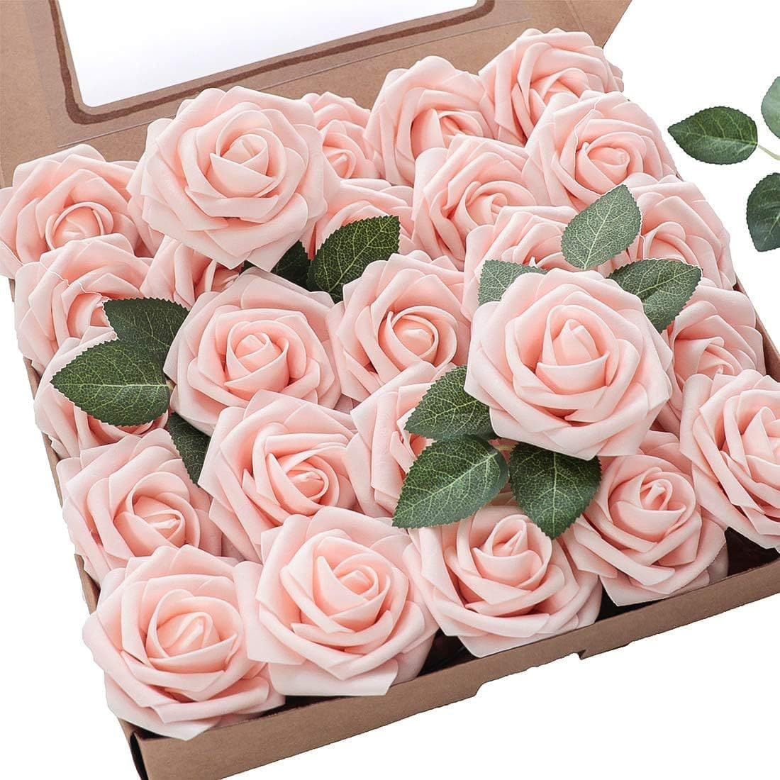 Cross-border e-commerce hot-selling gift box set foam PE roses with stems, artificial fake flowers for home decoration floral arrangement wholesale