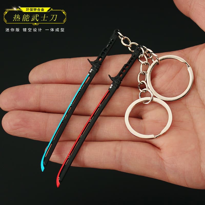 Cyberpunk 2077 Merchandise Mini Thermal Katana Alloy Weapon Model Toy Keychain Pendant