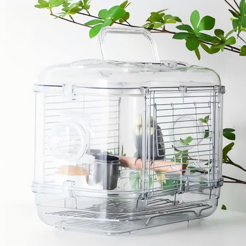 Cockatiel Travel Cage Portable Handheld Carrier Acrylic Small Bird Cage