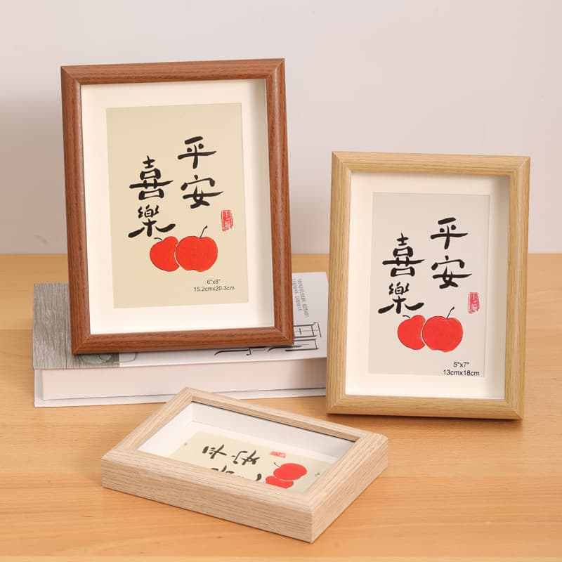 Wooden Hollow Picture Frame Empty Frame 6x8 Inch Small Frame Tabletop Display Premium Calligraphy Painting Frame Dried Flower Leaf Specimen Frame