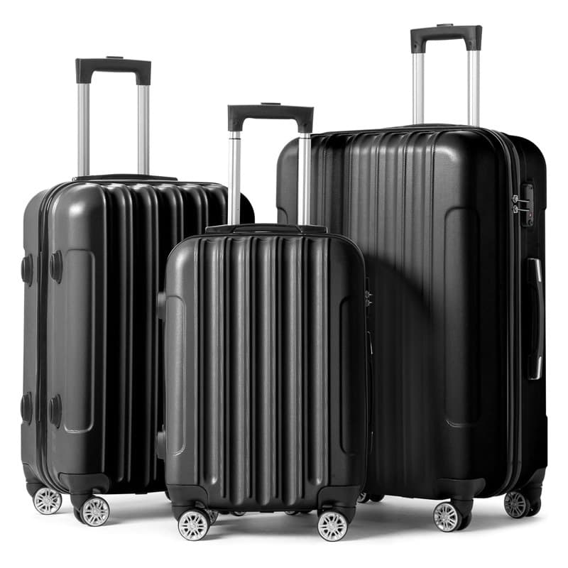 Cross-border ABS Zipper Three-Piece High-End Luggage Set with Spinner Wheels 20-Inch Travel Suitcase 12-Piece Semi-Finished Kit