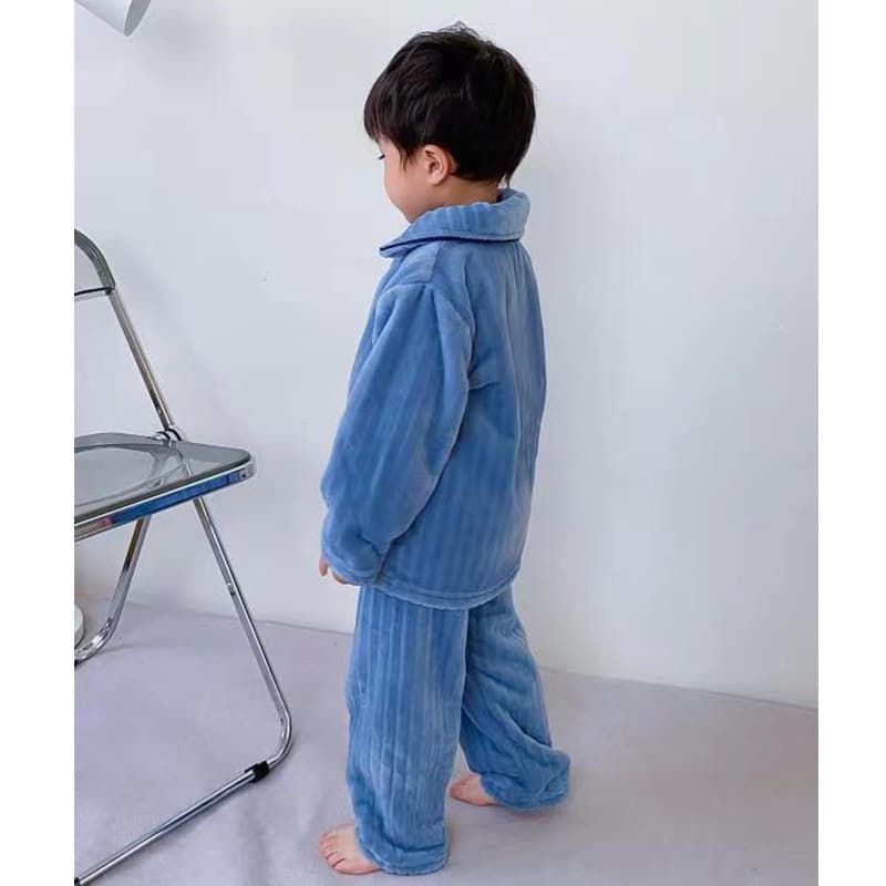 Autumn Winter Children's Coral Fleece Pajamas Flannel Loungewear Set for Boys Girls Baby Kids Thickened