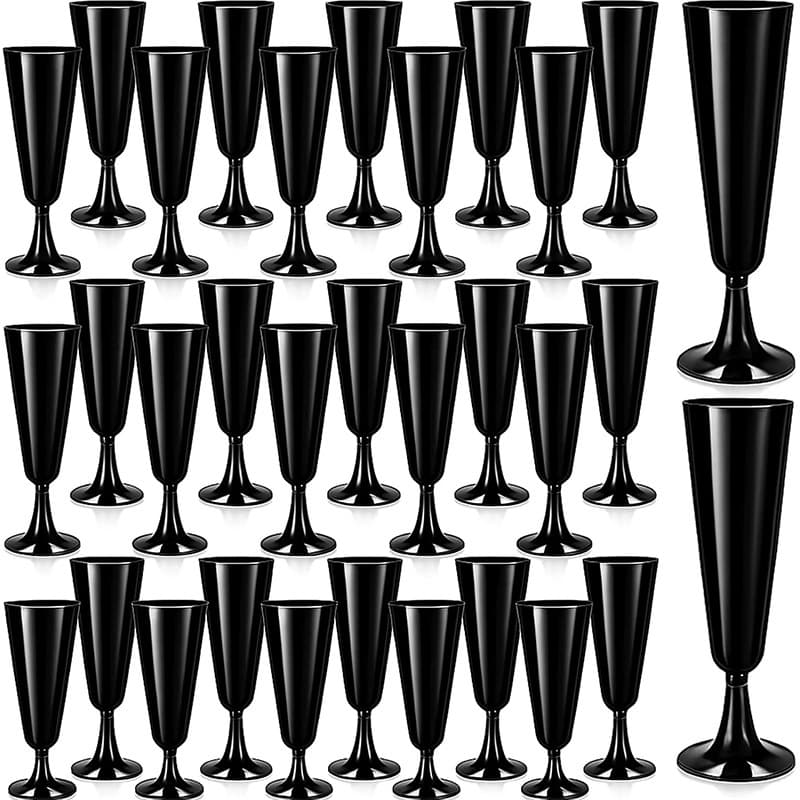 Cross-border Amazon disposable 5OZ black plastic champagne glass red wine glass party party cocktail glass dessert
