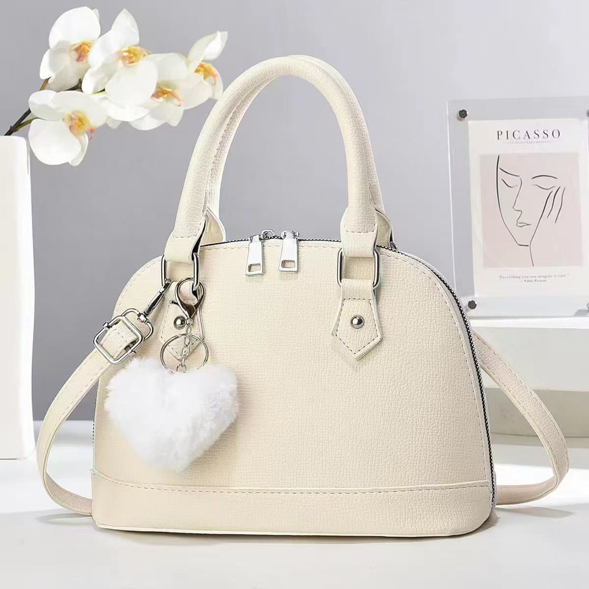 Spring Summer New Korean Sweet Style Simple Handbag Shell Bag Fashion Versatile Commuter Casual Crossbody Bag