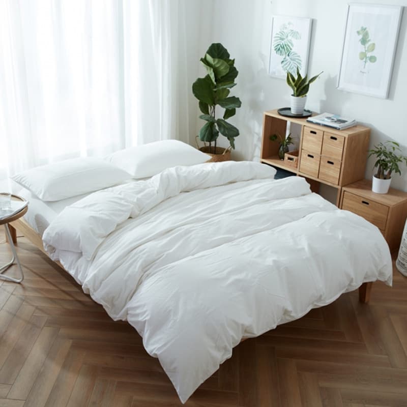 White duvet cover four-piece set for hotels, guesthouses, homestays, foot massage bedding, fitted sheet four-piece set