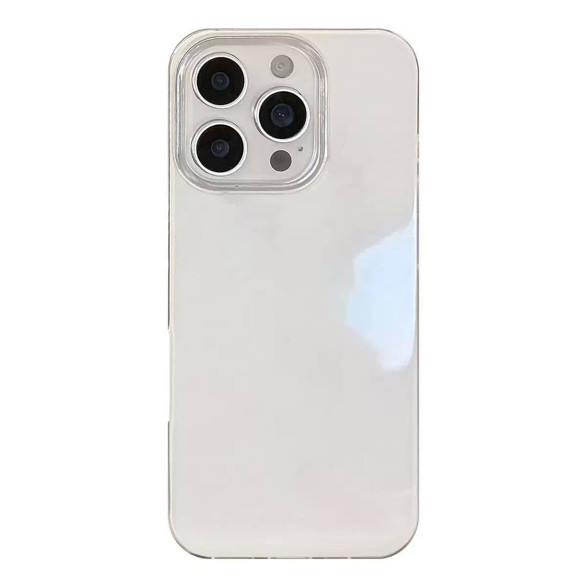 Solid Color IMD White Base Shell Compatible with iPhone 17 Pro Max Case iPhone 16 Simple 15 Pro 14 Minimalist 13