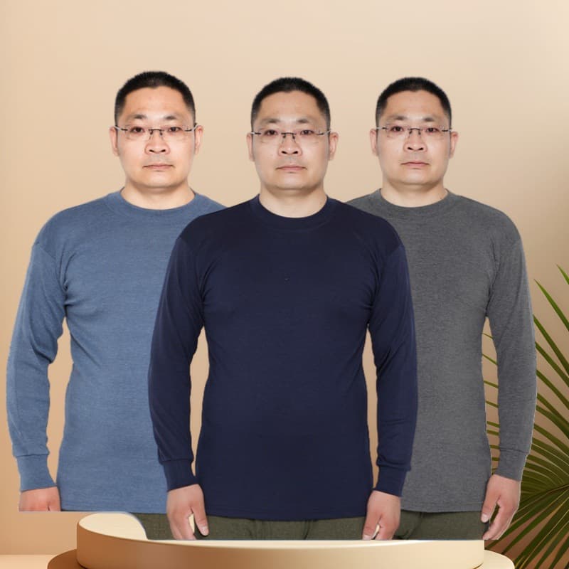 Oversized cotton undershirts for middle-aged and elderly men, thick and loose fit, perfect for layering.