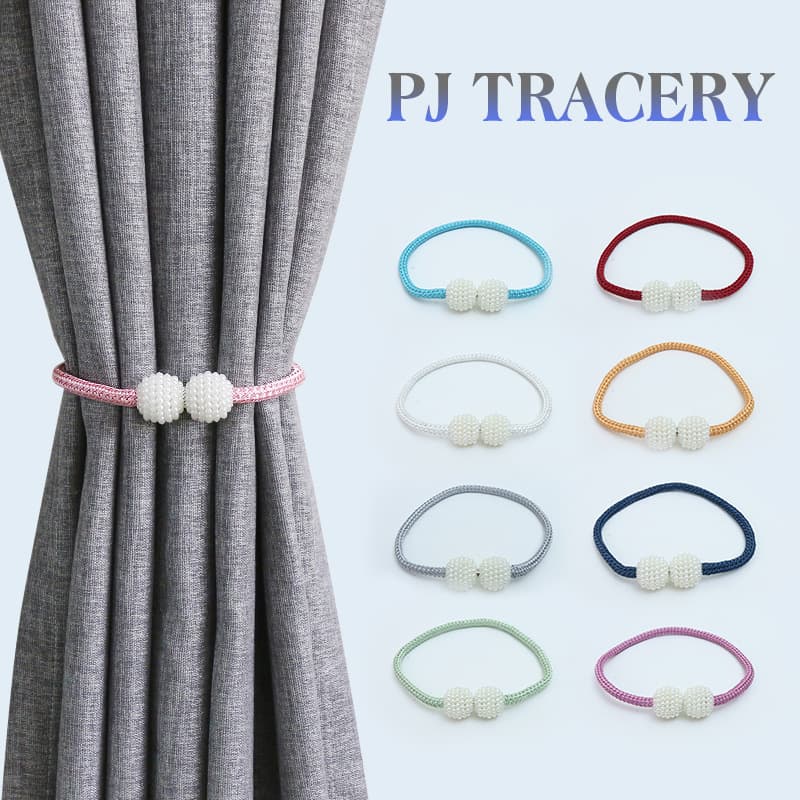 Wholesale Cross-Border No-Drill Large Pearl Magnetic Curtain Tie with Buckle and Tassel Accessories