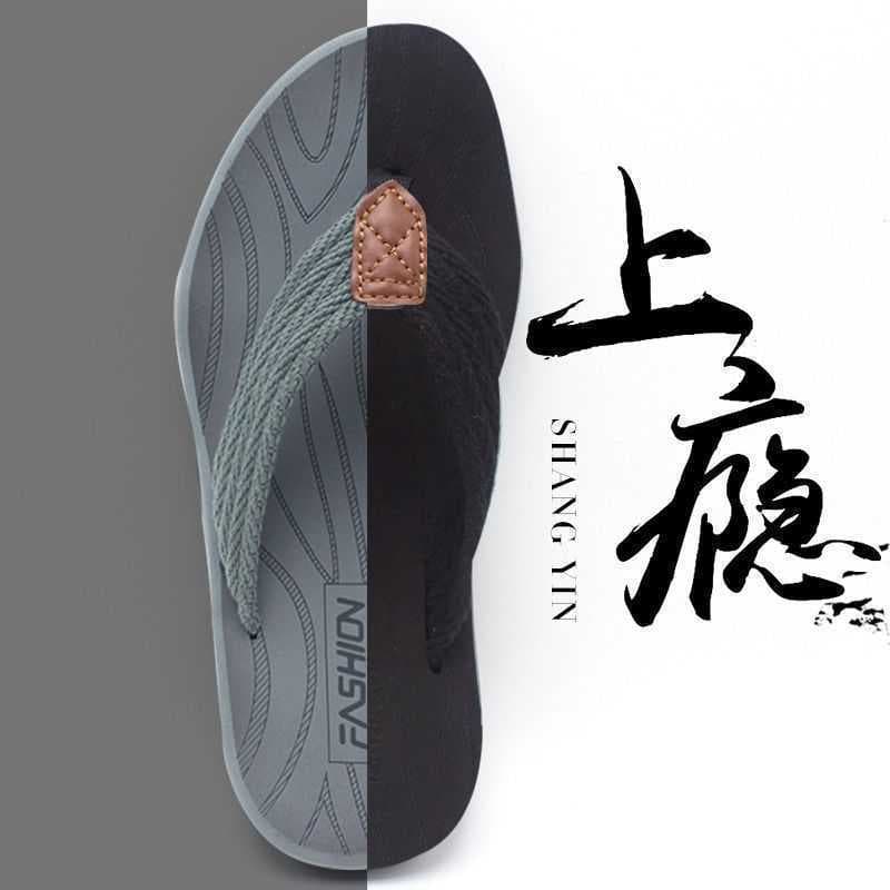 2025 Summer Men's Flip Flops, Thick-Soled Beach Sandals with Non-Slip and Breathable Design, Wear-Resistant, Wholesale from Manufacturer