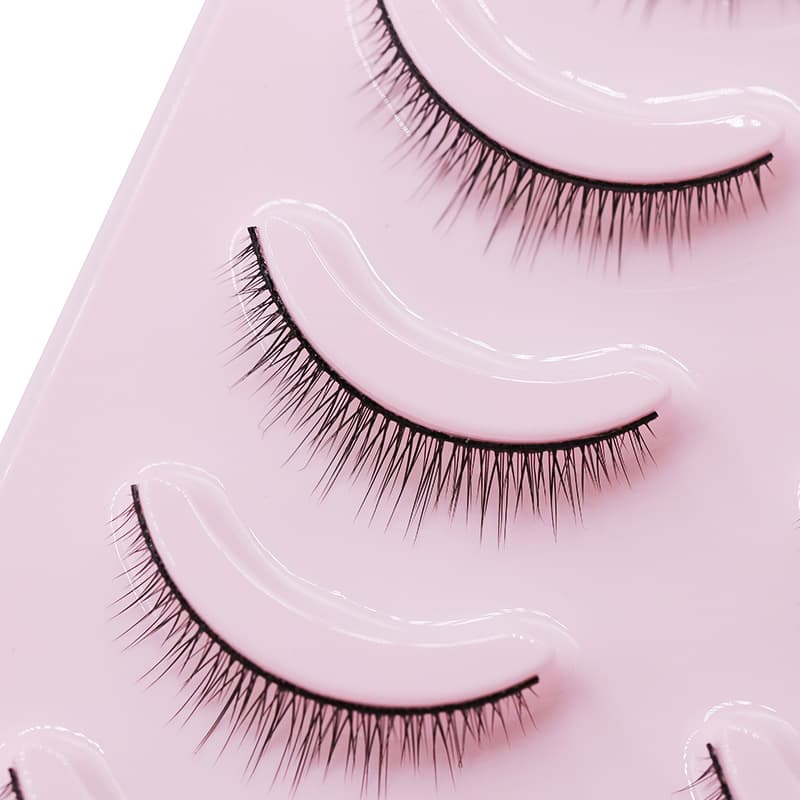 Menglu R-3 false eyelashes for women, supernatural short hard stems that can support double eyelids, simulated curling, novice grafting the whole