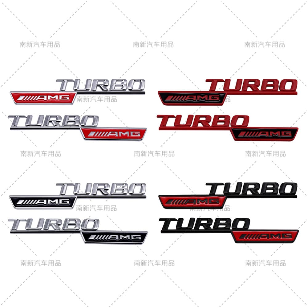 TURBO AMG Fender Badge for Mercedes Turbo Decal Body Side Emblem Metal Material