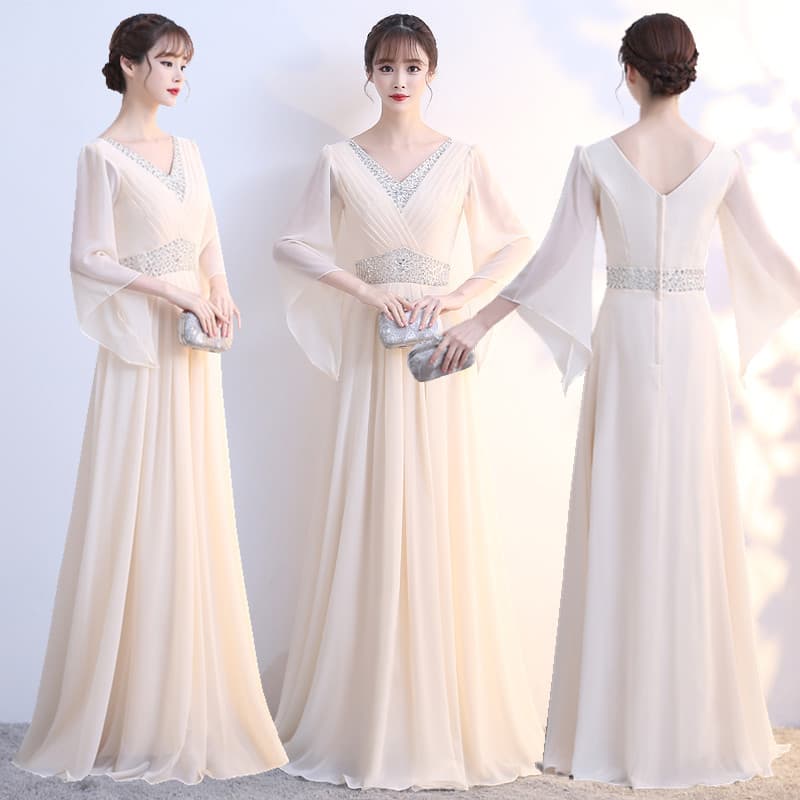 2026 Summer New Year's Eve Performance Chorus Dress, Elegant and Simple Banquet Gown for Annual Gala and New Year's Show