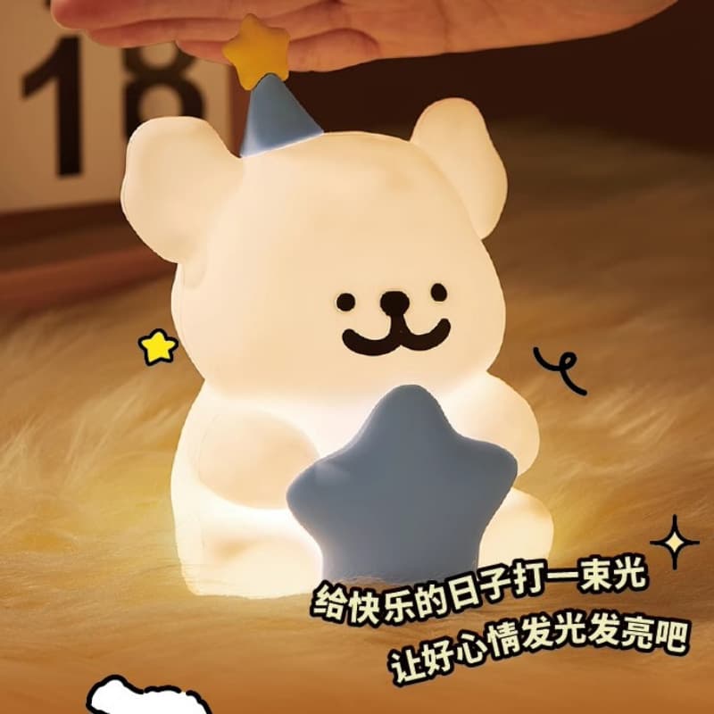 Creative New Design Puppy Night Light for Children's Bedroom, Bedside Sleep Lamp, Small Desk Lamp - Birthday Gift for Female Friends