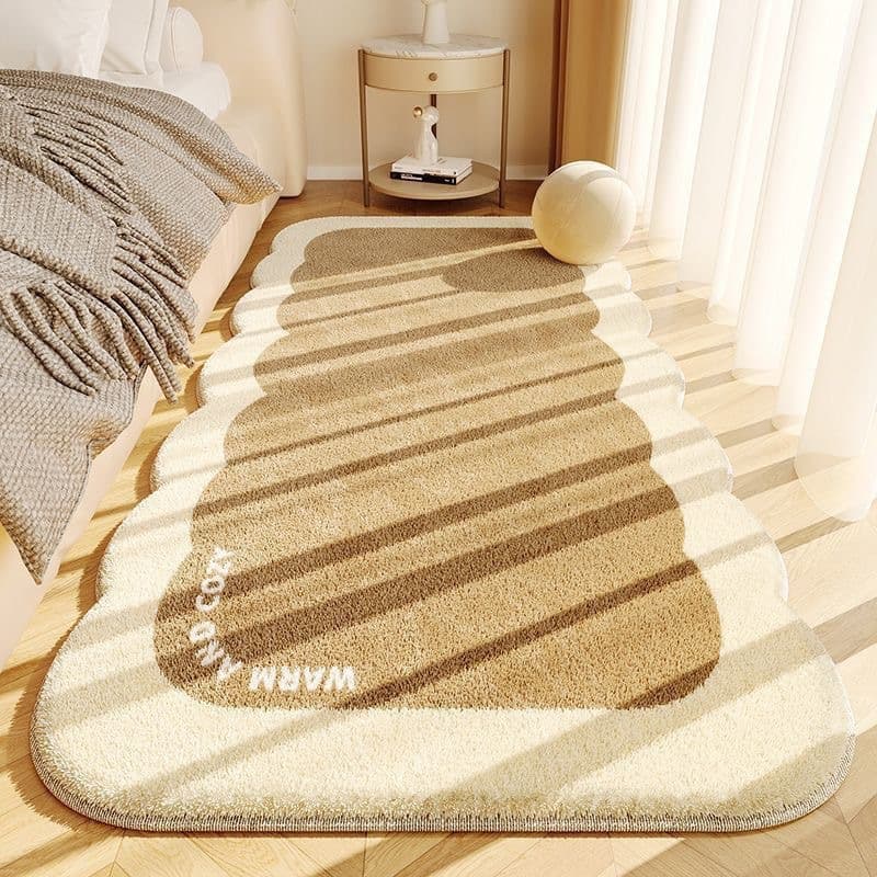 Modern Simple Imitation Cashmere Soft Long Door Mat Colorful Polka Dot Bedroom Floor Mat Thickened Bedside Carpet