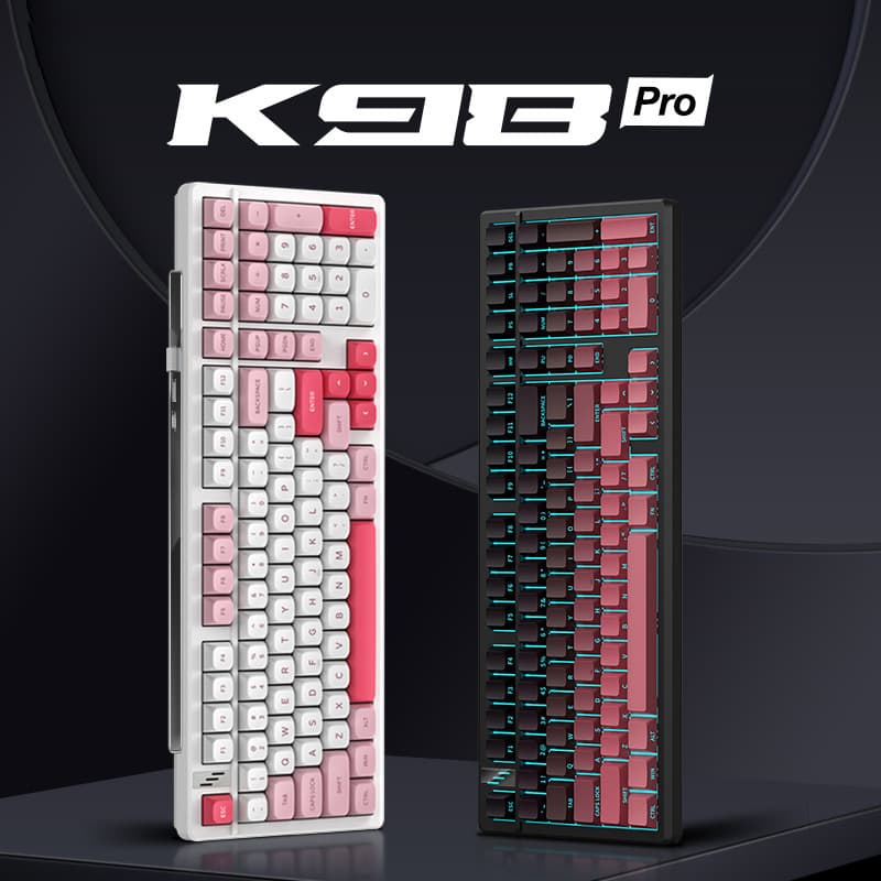 Factory Stock K98 Tri-Mode Mechanical Keyboard RGB Backlit Office Gaming E-Sports Cross-Border Wholesale Mechanical Keyboard