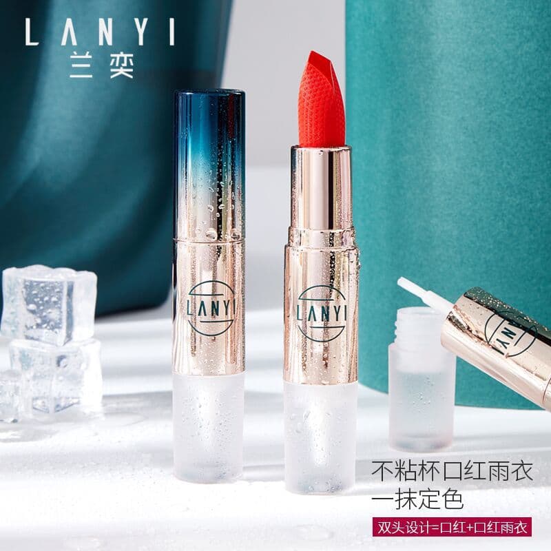 Lanyi Lip Coat Non-Stick Cup Cosmetics Factory Wholesale Internet Celebrity Hot Push Douyin Bean Paste Color Period Red
