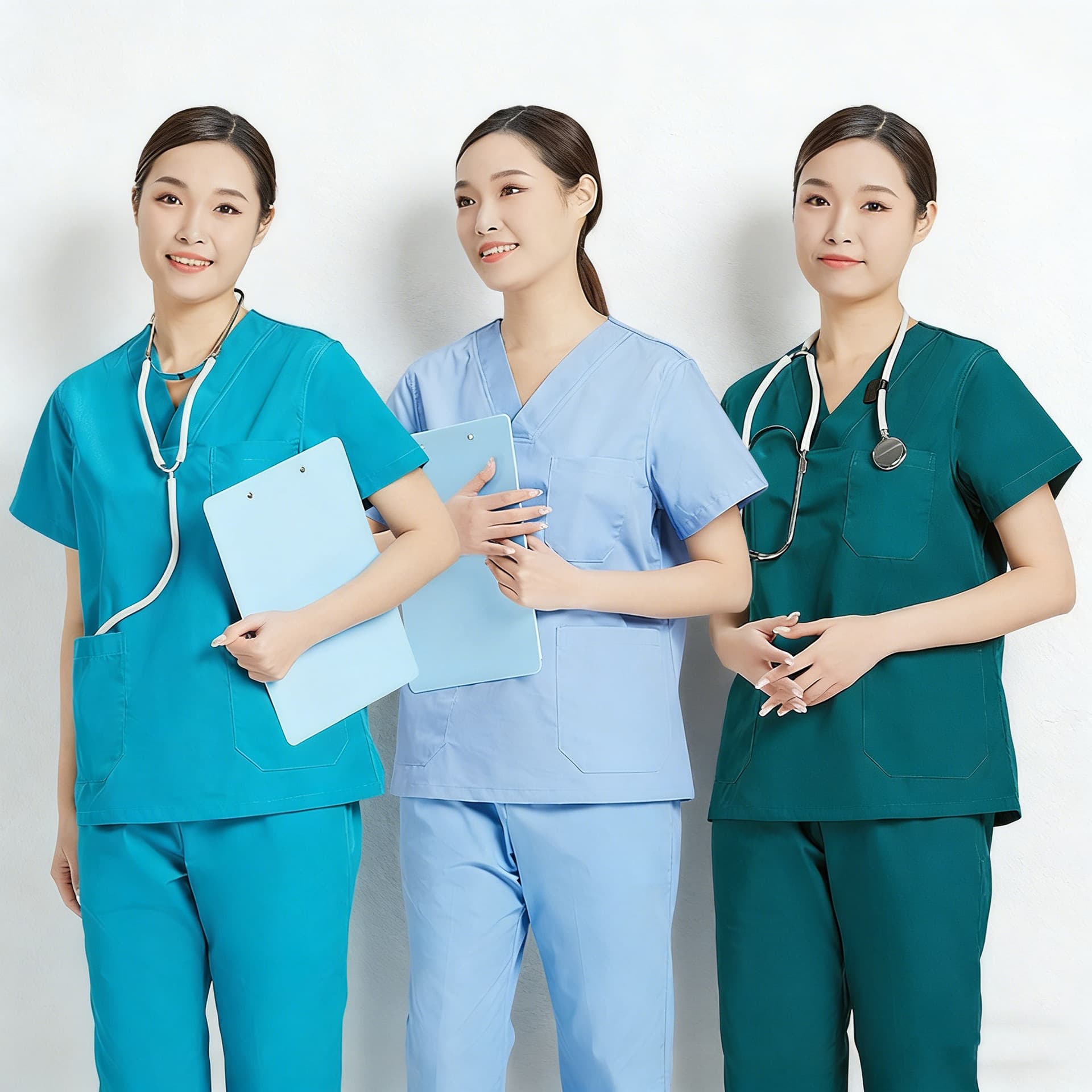Short Sleeve Scrub Top Doctor Scrub Suit Washable Scrub Polyester Cotton Scrub Top Medical Workwear Unisex Scrub Top