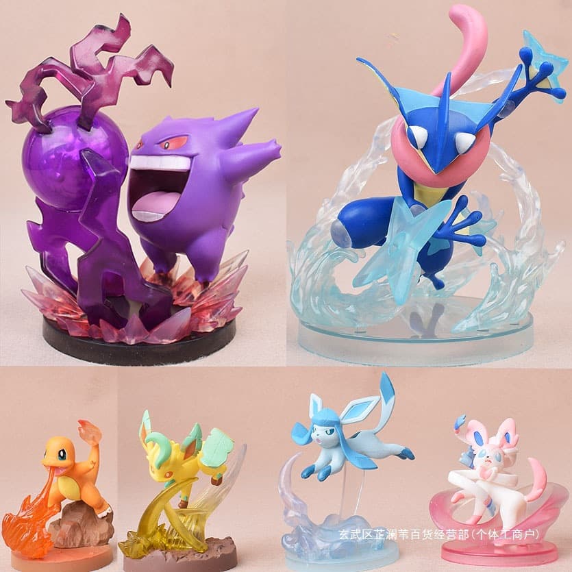 Pokemon Legendary Greninja Pet Figure Sylveon Scene Ornament