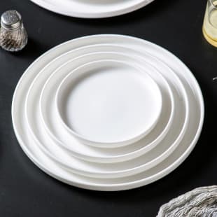 Ceramic Western Steak Plate, Ceramic Plate, Straight Edge Flat Plate, Simple Hotel Tableware, Pizza Plate, Round Plate, Exquisite Dish