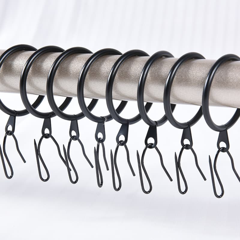Cross-Border Black Curtain Ring Roman Ring Bath Curtain Ring Pad Circle With Large Sharp Hook Hanging Ring Sealing Window Curtai