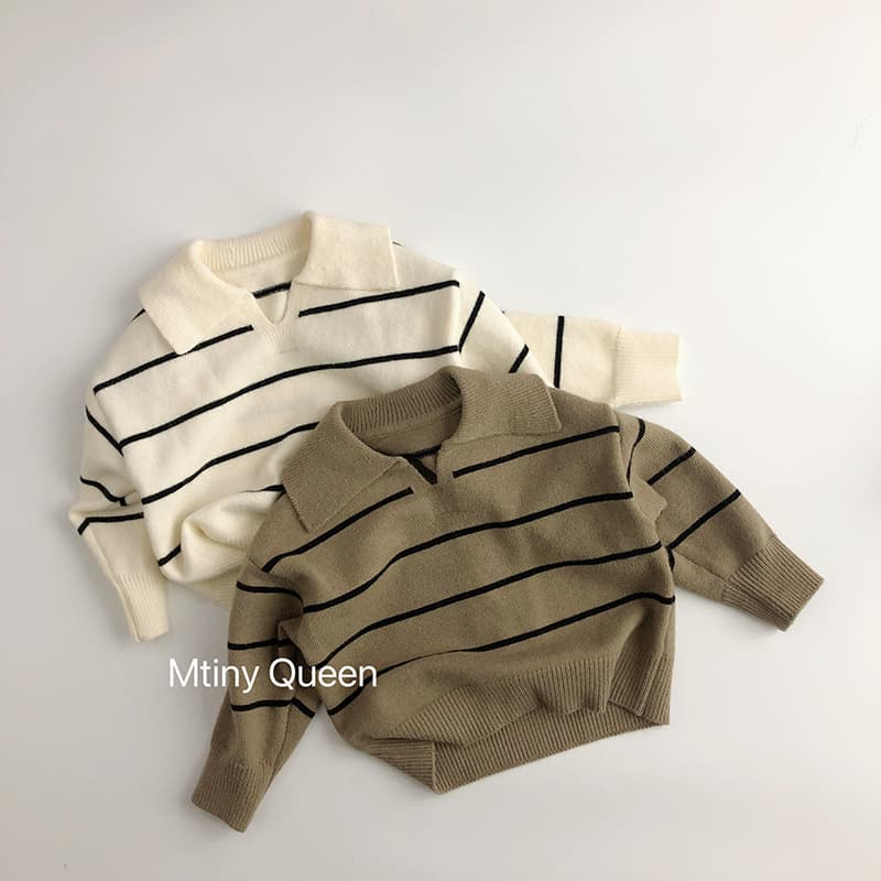 Internet celebrity big lapel V-shaped~Korean version of autumn and winter children's sweater, fashionable men and women's wool striped knitted bottoming shirt