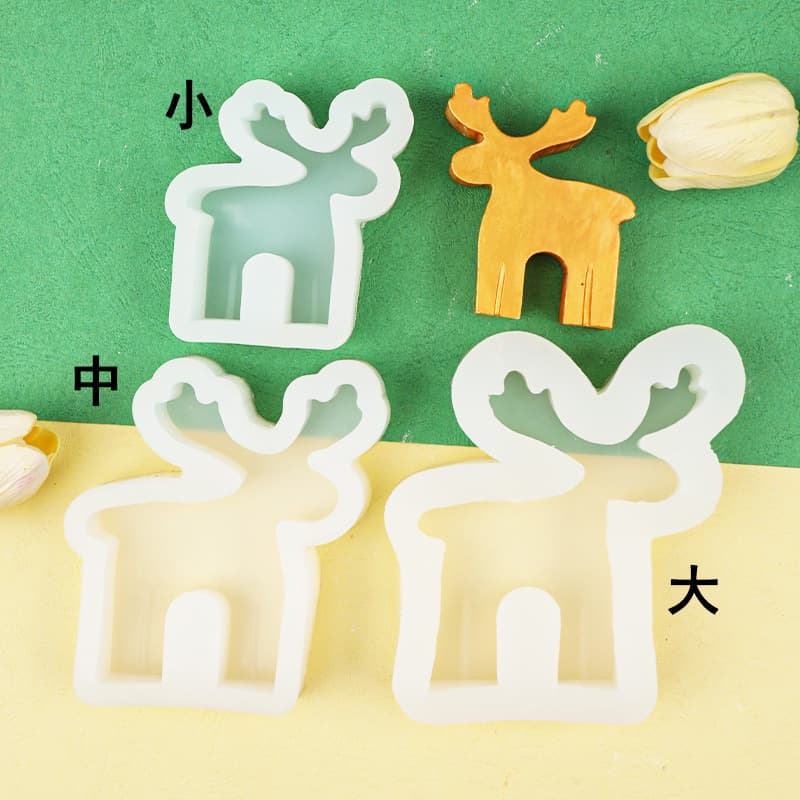 Christmas Reindeer Candle Silicone Mold DIY Scented Plaster Ornament Decoration Handmade Soap Chocolate Mold